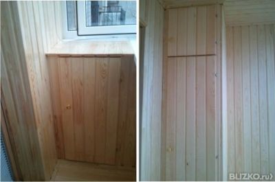 Встроенный шкаф из вагонки на балкон в тюмени. цена товара о.
