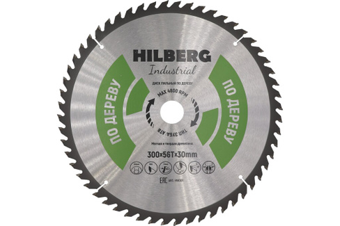 Диск пильный Industrial Дерево (300x30 мм; 56Т) Hilberg HW301