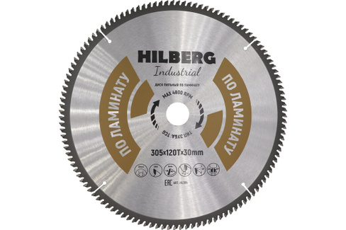 Диск пильный Industrial Ламинат (305x30 мм; 120Т) Hilberg HL305