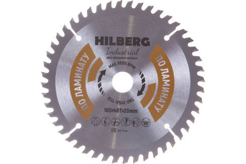 Диск пильный Industrial Ламинат (160x20 мм; 48Т) Hilberg HL160