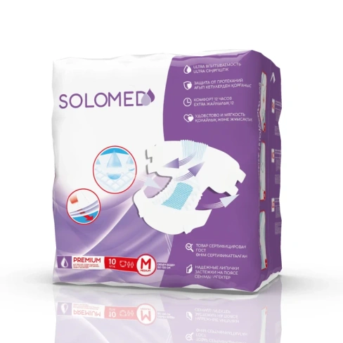 Solomed Premium,30шт (размер XL) подгузники для взрослых