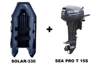 Лодка ПВХ SOLAR-330 + 2х-тактный лодочный мотор SEA PRO T 15S Solar + Sea Pro