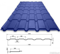 Металлочерепица Каскад 1150/1080 РАЛ 5002 УЛЬТРАСИНИЙ