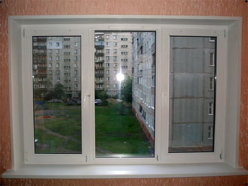 Окна ПВХ на заказ трехсекционные в панельный дом