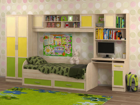 Модульная мебель для детской комнаты Белоснежка-1
