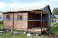 Дачный домик 6х6 м двухкомнатный с крыльцом