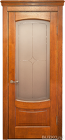 Дверь межкомнатная Алина массив дуба со стеклом