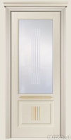 Дверь межкомнатная Рубенс массив бука бежевая эмаль с патиной карамель