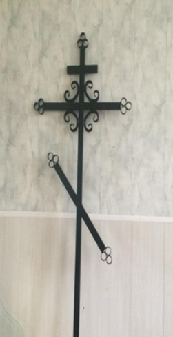 Крест ритуальный кованый №2, стойка 40х20 мм, перекладины 40х20 мм