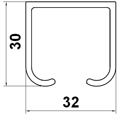 Верхняя направляющая 2 м 30х32 мм TRACK 2M
