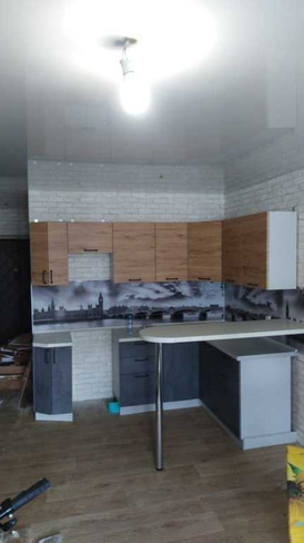 Кухня Лофт мдф дуб цикорий бетон темный 236*150 см