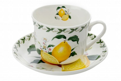 Чашка с блюдцем чайная 480 мл, Лимон, Maxwell & Williams Фруктовый сад (53978al)