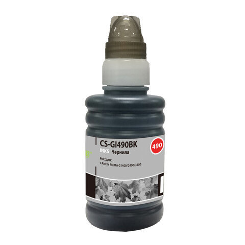 Чернила CACTUS CS-GI490BK для СНПЧ CANON Pixma G1400/G2400/G3400 черные 01 л