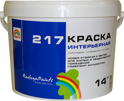 Краска акриловая интерьерная РАДУГА 217, 14 кг