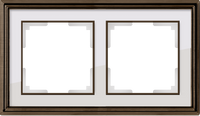 Рамка на 2 поста (бронза/белый) WL17-Frame-02