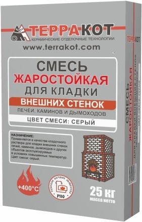 Смесь для кладки внешних стенок печей "Терракот" 25кг