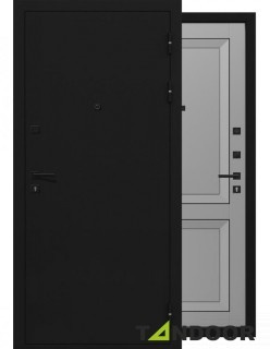 Входная дверь металл Tandoor Деканто Черный Букле / Серый Бархат 860х2050