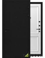 Входная дверь металлическая Tandoor Деканто Черный Букле / Белый Бархат 860