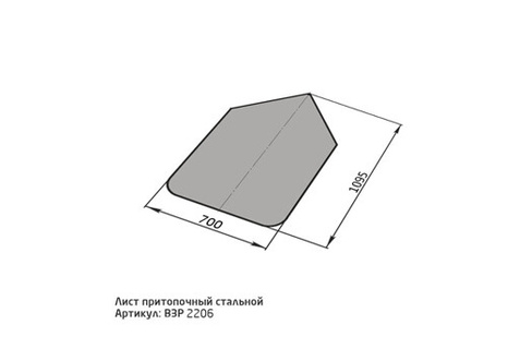 Притопочный лист 2206-02 (1095х700) антик бронза производство Grillux