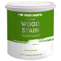 PROFIPAINTS антисептик Пропитка для дерева лессирущая с антисептиком без запаха PROFIPAINTS Silver Wood Stain, 1 кг, 0.9