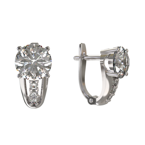 Серьги из серебра 925 пробы с фианитами, 1032782-01110