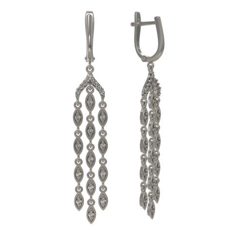 Серьги из серебра 925 пробы с фианитами, 1033752-01110