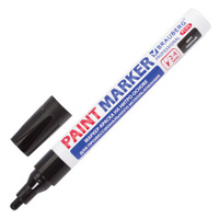 Маркер-краска лаковый paint marker 4 мм ЧЕРНЫЙ НИТРО-ОСНОВА алюминиевый корпус BRAUBERG PROFESSIONAL PLUS 151445
