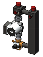 Насосный модуль со смесителем под привод СП25/60 (Grundfos 130 мм+клапан)