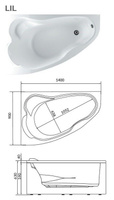 Ванна компактная Lil 140x90 R