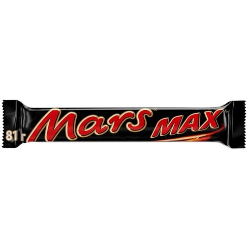 Батончик Mars Max с карамелью и нугой, нуга, карамель, 81 г