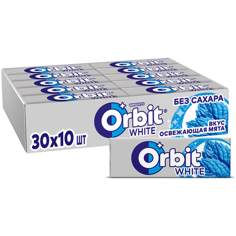 Жевательная резинка Orbit White Освежающая мята без сахара, 13.6 г, 30 шт. в уп.