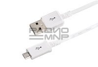 USB кабель для зарядки micro USB (длинный штекер, белый) 1м "Rexant"