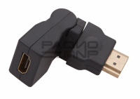 Переходник шт. HDMI - гн. HDMI угловой, поворотный на 180 градусов