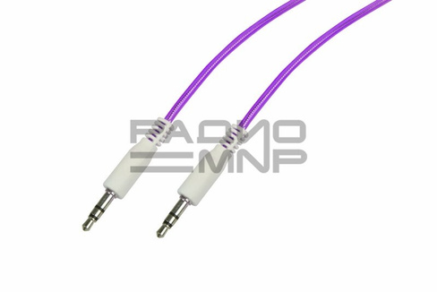 Шнур шт.3,5мм - шт.3,5мм стерео 1,0м силиконовый (фиолетовый)