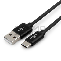 USB кабель шт.USB (A) - шт.Type-C "Cablexpert", серия Silver, чёрный, блист