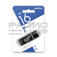 USB Flash накопитель 16GB SmartBuy Glossy (черная)