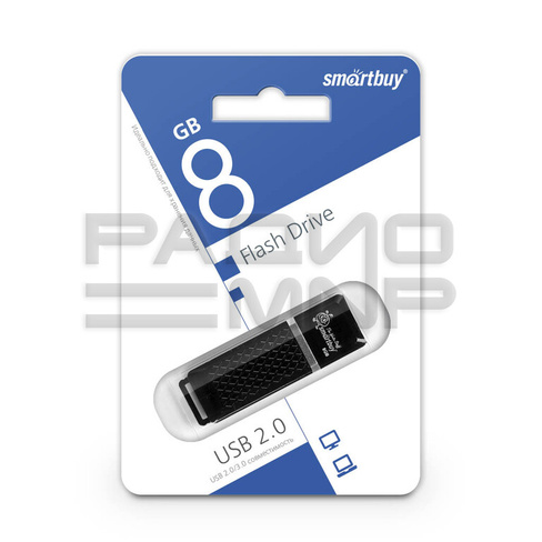 USB Flash накопитель 8GB SmartBuy Quartz (черная)