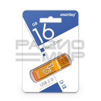 USB Flash накопитель 16GB SmartBuy Glossy (оранжевая)