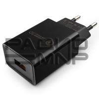 Адаптер постоянного тока 220В с выходом 1гн.USB 5V, 9V, 12V, 3A QC3.0 (чёрн