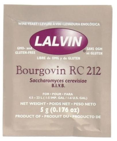 Дрожжи винные Lalvin Bourgovin RC212, 5 г