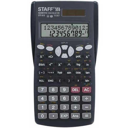 Калькулятор STAFF STF-810, 10+2-разрядный, черный