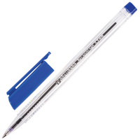 Ручка шариковая масляная BRAUBERG "Marine Classic", СИНЯЯ, трехгранная, корпус прозрачный, узел 0,7 мм, линия письма 0,5