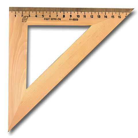 Треугольник деревянный угол 45 18 см УЧД С15