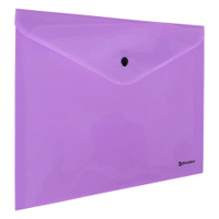 Папка-конверт с кнопкой BRAUBERG Pastel А4 до 100 листов непрозрачная лиловая 018 мм 270475