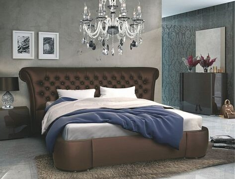 Кровать с мягким изголовьем FELICIA LUX ( пуговицы) 1600*2000 двуспальная