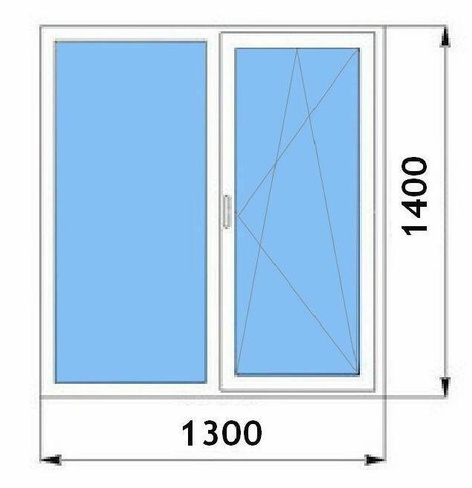 Окно алюминиевое Alroks теплое 1305х1405 четырехкамерное двухстворчатое