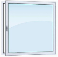 Окно алюминиевое Krauss холодное 90х90 трехкамерное одностворчатое поворотно-откидное