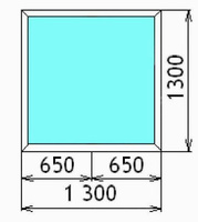 Окно алюминиевое Krams теплое 1305х1305 трехкамерное одностворчатое