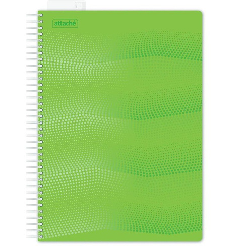 Бумажная продукция Attache Бизнес-тетрадь Waves А4 100 листов зеленая в клетку на евроспирали с линейкой