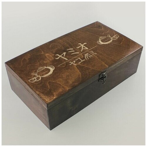 Коробка для чайных пакетиков Чайница из дерева, 8 отделений с узором азия, япония, матча, чайник, tea time, время чая -